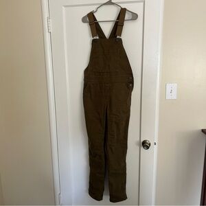 REI Co-op Women’s Olive Green Canvas Trailsmith Bib Overalls